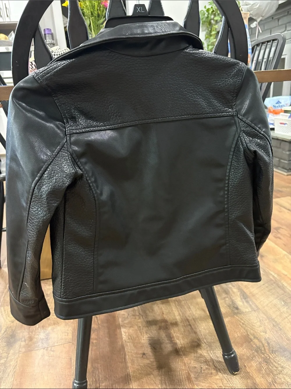 Kids Black Faux Leather Moto Jacket
